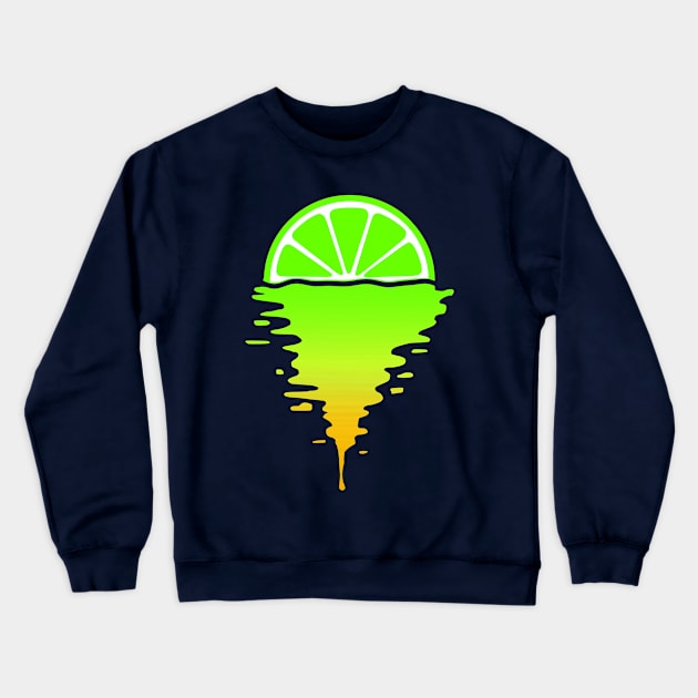 Cool 80s Lime Sunset Crewneck Sweatshirt by Nerd_art